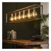 Le moins cher 🔥 M-S Suspension 6 Lampes 130x20x150 Cm En Métal Finition Argent Vieilli ✨