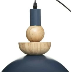 Remise ✨ Atmosphera - Luminaire Suspension En Métal Bleu Et Bois D 31 Cm - Bleu ✨ -Suspension Soldes 40330132 3