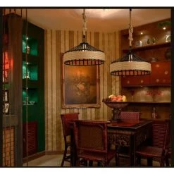 Meilleur prix 🔔 STOEX Retro Suspension Luminaire Industriel 30cm Noir , La Lumière Au Plafond En Fer Corde De Chanvre Vintage Loft Lustre Plafonnier Décoration Pour Salon, Cuisine, Restaurant, Bar 🎉 -Suspension Soldes 41505366 4