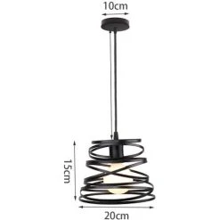 Meilleure affaire 🎁 AXHUP Suspension Luminaire Industrielle Cage Forme Ressort En Métal E27 Noir 2PCS Lustre Luminaire Pour Couloir Cuisine Salle à Manger 😀 -Suspension Soldes 41628280 5