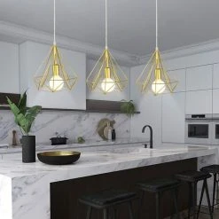 Coupon 🤩 STOEX Vintage Suspension Industrielle Lustre Abat-jour Éclairage Douille E27 Edison Plafonnier Métal Ø25cm, Or (Sans Ampoule) 👍 -Suspension Soldes 42469480 3