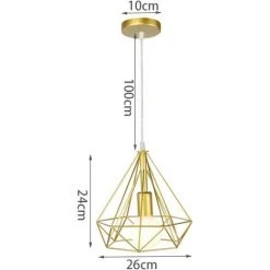 Coupon 🤩 STOEX Vintage Suspension Industrielle Lustre Abat-jour Éclairage Douille E27 Edison Plafonnier Métal Ø25cm, Or (Sans Ampoule) 👍 -Suspension Soldes 42469480 4