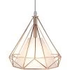 Coupon ⭐ STOEX Lustre Suspension Industrielle 25cm , Plafonnier Lampe De Plafond Abat-Jour Cage Diamant Corder Ajustable (Or Rose) 🌟