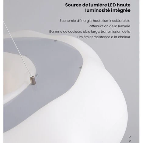 Tout neuf 😉 MERKMAK Moderne Suspension, Nuages de Citrouille Creatifs Lampe Enfant Lumiere Tricolore Convient Pour Salon, Chambre, Chambre D¡¯enfant 🌟 4 Tout neuf 😉 MERKMAK Moderne Suspension, Nuages de Citrouille Creatifs Lampe Enfant Lumiere Tricolore Convient Pour Salon, Chambre, Chambre D¡¯enfant 🌟 – Image 4