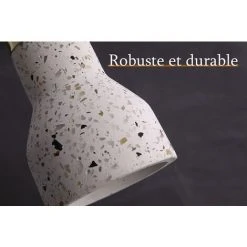 Remise 🥰 MERKMAK Creatif Lampe Suspension En Terrazzo Industriel Convient Pour Le Chevet , Les Restaurants Et Les Bars - Blanc (1 PCS) 👍 -Suspension Soldes 42506103 4