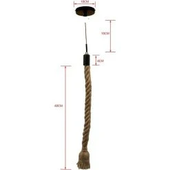 Acheter 🤩 TANABATA Suspension Luminaire Lustre Corde Chanvre Plafonnier Industriel Pour Maison Salon Balcon Restaurant (uni, 100CM) 🌟 -Suspension Soldes 42537683 3