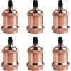 Meilleure vente 👏 STOEX Lot De 6 Vintage LED Lighting E27 Edison Douille Ampoule Support De Lampe Suspension Plafonnier Vis Ampoule Rétro Adaptateur Socket , Or Rose ✔️