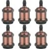 Vente flash ⭐ STOEX Lot De 6 Vintage LED Lighting E27 Edison Douille Ampoule Support De Lampe Suspension Plafonnier Vis Ampoule Rétro Adaptateur Socket , Rouge Cuivré 😉