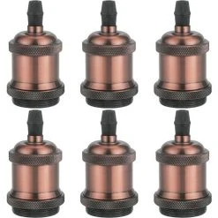 Vente flash ⭐ STOEX Lot De 6 Vintage LED Lighting E27 Edison Douille Ampoule Support De Lampe Suspension Plafonnier Vis Ampoule Rétro Adaptateur Socket , Rouge Cuivré 😉