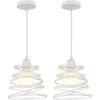 Sortie ⌛ STOEX Lot De 2 Suspensions Vintage, 2 Luminaires Style Industriel, Plafonnier Vintage Forme Ressort , éclairage Intérieur, Lampe Cuisine Salon Salle à Manger Chambre, Blanc , Ø 200mm 🎉