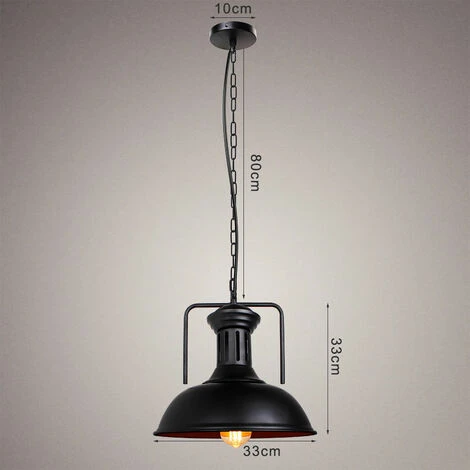 Tout neuf ❤️ AXHUP 2 Pack Ø33cm Lustre Suspension Design Industrielle Vintage Rétro Plafonnier Abat-jour En Métal Noir 🔔 5 Tout neuf ❤️ AXHUP 2 Pack Ø33cm Lustre Suspension Design Industrielle Vintage Rétro Plafonnier Abat-jour En Métal Noir 🔔 – Image 5