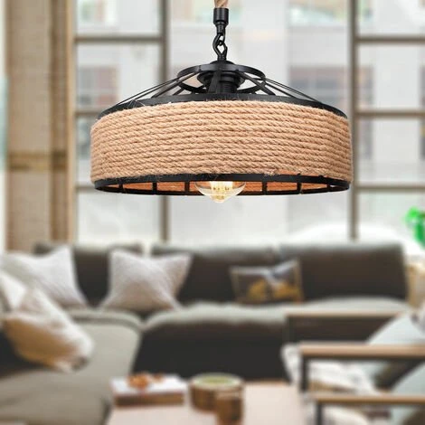 Acheter ✔️ AXHUP 30cm Lustre Suspension En Corde De Chanvre E27 Rétro Plafonnier Luminaire Pour Café Restaurant Café Couloir ✔️ 1 Acheter ✔️ AXHUP 30cm Lustre Suspension En Corde De Chanvre E27 Rétro Plafonnier Luminaire Pour Café Restaurant Café Couloir ✔️