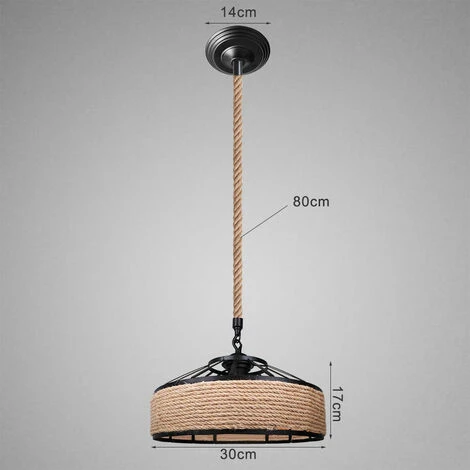 Acheter ✔️ AXHUP 30cm Lustre Suspension En Corde De Chanvre E27 Rétro Plafonnier Luminaire Pour Café Restaurant Café Couloir ✔️ 5 Acheter ✔️ AXHUP 30cm Lustre Suspension En Corde De Chanvre E27 Rétro Plafonnier Luminaire Pour Café Restaurant Café Couloir ✔️ – Image 5