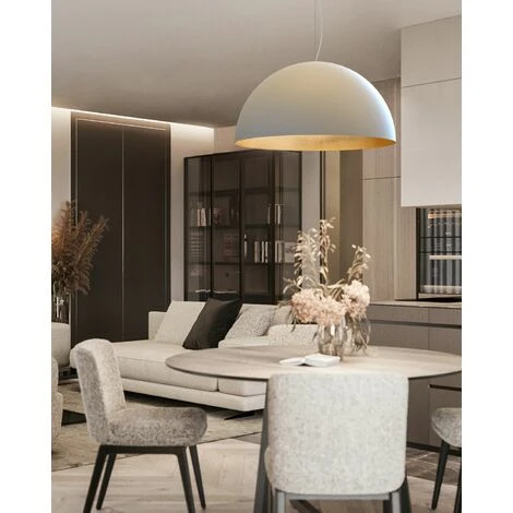 Remise 🔥 LUMICOM VENICE BLANC SUSPENSION Ø 40 Blanc/feuille De Cuivre ⭐ 2 Remise 🔥 LUMICOM VENICE BLANC SUSPENSION Ø 40 Blanc/feuille De Cuivre ⭐ – Image 2