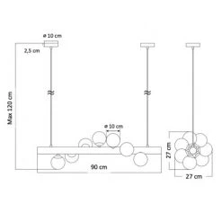 Meilleure vente ✨ KOSILUM Grande Suspension élégante à 7 Verres Fumés - Nizzalo - Argenté / Chromé ✨ -Suspension Soldes 43007446 5