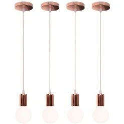 Meilleur prix 🥰 AXHUP Suspension Luminaire Filaire Design Simple Modern Lustre Suspendue Or Rose Lot De 4 🎁