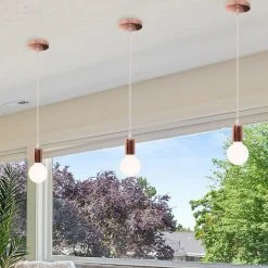 Meilleur prix 🥰 AXHUP Suspension Luminaire Filaire Design Simple Modern Lustre Suspendue Or Rose Lot De 4 🎁 -Suspension Soldes 43045955 3