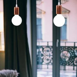 Meilleur prix 🥰 AXHUP Suspension Luminaire Filaire Design Simple Modern Lustre Suspendue Or Rose Lot De 4 🎁 -Suspension Soldes 43045955 4