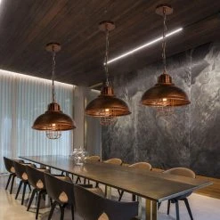 Promo ⌛ AXHUP 4 Pack Rétro Vintage Lustre Suspension Industrielle E27 33cm Plafonnier Abat-jour En Métal Luminaire Bronze 🎉 -Suspension Soldes 43144208 3