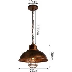 Promo ⌛ AXHUP 4 Pack Rétro Vintage Lustre Suspension Industrielle E27 33cm Plafonnier Abat-jour En Métal Luminaire Bronze 🎉 -Suspension Soldes 43144208 4