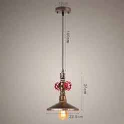 Acheter ✨ AXHUP Suspension Lustre Vintage Industrielle E27 Fer Luminaire Tuyau D'eau Bronze Plafonnier Eclairage Pour Bar Café Restaurant ⭐ -Suspension Soldes 43145721 5
