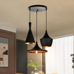Les meilleures critiques de 🎉 AXHUP Lustre Suspension Design Modern 3 Lumières En Disque Noir Luminaire Eclairage Décor Pour Hôtel Restaurant Café ⌛