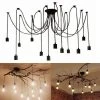 Coupon ⌛ AXHUP 12 Tête Lustre Suspension Vintage Rétro LOFT Plafonnier Araignee Pendentif Noir 💯