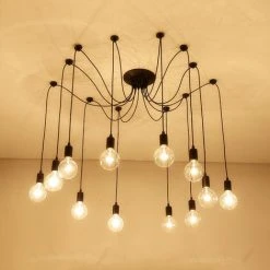 Coupon ⌛ AXHUP 12 Tête Lustre Suspension Vintage Rétro LOFT Plafonnier Araignee Pendentif Noir 💯 5 Coupon ⌛ AXHUP 12 Tête Lustre Suspension Vintage Rétro LOFT Plafonnier Araignee Pendentif Noir 💯 -Suspension Soldes 43555302 3