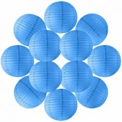 Promo 🔥 SKY LANTERN 12x Lanterne Papier 30 Cm Bleu Roi - Suspension Boule Papier 30 Cm (12'') Type Lanterne Japonaise Pour Decoration Mariage - 12 Pièces - Le Must De La Gamme De Lampions Papier - Notice En Français. - Bleu Roi ✨