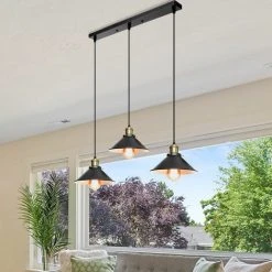 Les meilleures critiques de ⌛ AXHUP Rétro Lustre Suspension Industrielle E27 3 Tête Noir Et Blanc Plafonnier Luminaire Ajustable Salle à Manger Couloir 👍