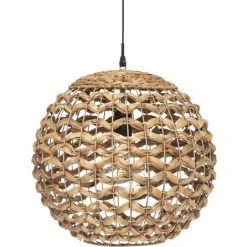 Acheter 🎉 Atmosphera - Luminaire Suspension En Fibre Naturelle D 38 Cm ⭐