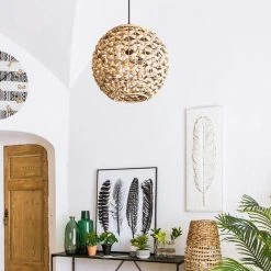 Acheter 🎉 Atmosphera - Luminaire Suspension En Fibre Naturelle D 38 Cm ⭐ -Suspension Soldes 44337438 5