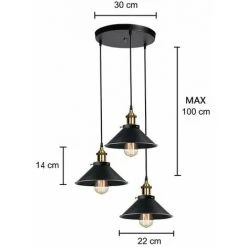 Meilleure affaire 🛒 GOECO Lustre Industriel Vintage 3 Lumiere Suspension Industrielle Design Vintage Industriel Lustre Plafond Industriel E27, Max 60W, Ø220MM, Avec 100NM Un Câble Réglable Pour Café Cuisine Restaurant 🎉 9 Meilleure affaire 🛒 GOECO Lustre Industriel Vintage 3 Lumiere Suspension Industrielle Design Vintage Industriel Lustre Plafond Industriel E27, Max 60W, Ø220MM, Avec 100NM Un Câble Réglable Pour Café Cuisine Restaurant 🎉 -Suspension Soldes 44493754 5