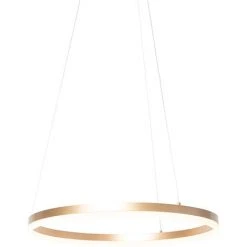 Meilleure affaire 🌟 QAZQA Anello - LED Dimmable Suspension Multiples Design Variateur Inclus - 1 Lumière - Ø 60 Cm - Doré/Laiton - Design - Éclairage Intérieur - Salon I Chambre I Cuisine I Salle à Manger - Doré/Laiton 🔥