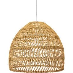 Offres 🧨 PRIVATEFLOOR Lampe Suspendue Style Boho Bali En Rotin Naturel - 60cm - Hoa Bois Naturel - Rotin - Bois Naturel ⌛