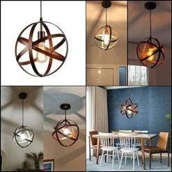 Promo ✨ COMELY Suspension Luminaire Industrielle Abat-jour Lustre Avec Douille E27 Applique Cuisine Bar Table De Salle à Manger Salon Chambre Loft Couloir Foyer Escalier Lustre 👏 -Suspension Soldes 46385454 4