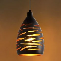 Budget ✨ COMELY Lustre Industriel En Creux Sculpté, Moderne LED Suspension Luminaire, Lampe De Plafond En Métal Cage Pendentif Abat-Jour Noir E27 Lampe Pour Salon Cuisine Couloir Restaurant Loft Café Bar ✔️