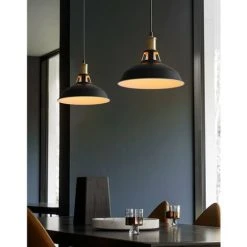 Meilleure affaire ⌛ STOEX Suspension Vintage Industrielle Lampe De Plafonniers LED Retro Métal Lustre Avec Abat-jour Luminaire E27 Eclairage De Plafond Noir 😉 -Suspension Soldes 47302167 5