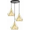 Budget 😍 WOTTES Lustre Suspension éclairage Industriel Métal 3 Lumières Décoration D'intérieur Moderne Chambre Créative Salon Salle Manger Lumière (Doré) - Doré 🛒