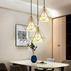 Budget 😍 WOTTES Lustre Suspension éclairage Industriel Métal 3 Lumières Décoration D'intérieur Moderne Chambre Créative Salon Salle Manger Lumière (Doré) - Doré 🛒 -Suspension Soldes 47429428 3