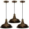 Acheter ❤️ STOEX 3PCS Suspension Luminaire Vintage Métal 27cm, Lustre Plafonnier Industriel Lampes LED E27 Corde Ajustable Pour Salon Cuisine Restaurant Salle à Manger Chambre - Laiton - Laiton 🛒