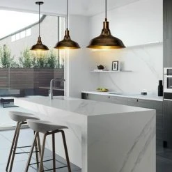 Acheter ❤️ STOEX 3PCS Suspension Luminaire Vintage Métal 27cm, Lustre Plafonnier Industriel Lampes LED E27 Corde Ajustable Pour Salon Cuisine Restaurant Salle à Manger Chambre - Laiton - Laiton 🛒 -Suspension Soldes 47855016 3