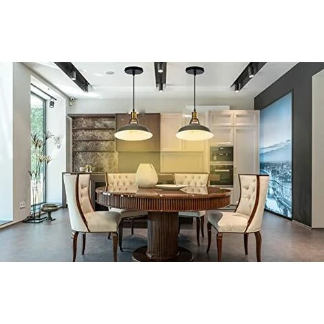 Bon marché 🔔 STOEX 3PCS Suspension Luminaire Vintage Métal 27cm, Lustre Plafonnier Industriel Lampes LED E27 Corde Ajustable Pour Salon Cuisine Restaurant Salle à Manger Chambre - Noir Avec Blanc - Noir Avec Blanc ⭐ 4 Bon marché 🔔 STOEX 3PCS Suspension Luminaire Vintage Métal 27cm, Lustre Plafonnier Industriel Lampes LED E27 Corde Ajustable Pour Salon Cuisine Restaurant Salle à Manger Chambre - Noir Avec Blanc - Noir Avec Blanc ⭐ – Image 4