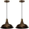 Budget 👍 STOEX Lot De 2 Lustre Suspension Industrielle Vintage E27 LED Lampe Plafonniers Retro Abat-jour Pour Cuisine Salle à Manger Salon Chambre Restaurant, Laiton 🌟