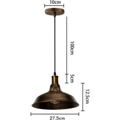 Budget 👍 STOEX Lot De 2 Lustre Suspension Industrielle Vintage E27 LED Lampe Plafonniers Retro Abat-jour Pour Cuisine Salle à Manger Salon Chambre Restaurant, Laiton 🌟 -Suspension Soldes 47855026 5