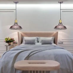 Bon marché 🥰 STOEX 3PCS Suspension Luminaire Vintage Métal 27cm, Lustre Plafonnier Industriel Lampes LED E27 Corde Ajustable Pour Salon Cuisine Restaurant Salle à Manger Chambre - Rouille - Rouille 🧨 -Suspension Soldes 47855028 3