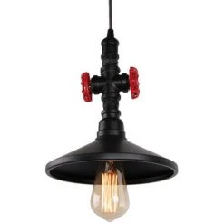 Acheter 😀 STOEX Rétro Suspension Lustre Industrielle Lampe De Plafond De Tuyau D'eau Lampe De Plafond Noir ✔️