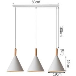 Grosses soldes ✔️ WOTTES Lustre Suspension Intérieur Décoratif Créatif Moderne Industriel Lampe Suspension Intérieur Réglable 3 Lumières (blanc) - Blanc 👍 -Suspension Soldes 48086489 4