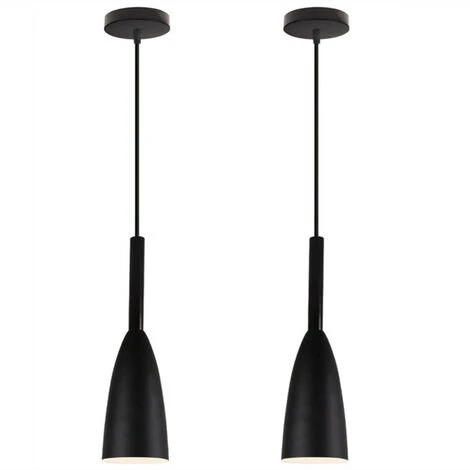 Tout neuf ✨ WOTTES 2 Pcs Rétro Industriel Lustre Suspension Fer Forgé éclairage E27 Lampe Suspension Salon Cuisine Salle Manger - Noir ⌛ 1 Tout neuf ✨ WOTTES 2 Pcs Rétro Industriel Lustre Suspension Fer Forgé éclairage E27 Lampe Suspension Salon Cuisine Salle Manger - Noir ⌛
