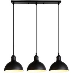 Tout neuf ✔️ WOTTES Lustre Suspension Créative Industrielle Moderne Salon Cuisine Lampe Suspension Réglable Simple 3 Lumières - Noir 🛒
